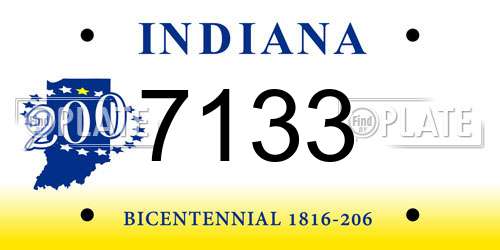 7133 Indiana License Plate