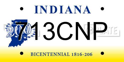 713CNP Indiana License Plate