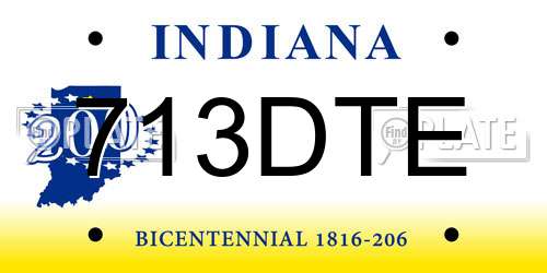713DTE Indiana License Plate