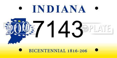 7143 Indiana License Plate