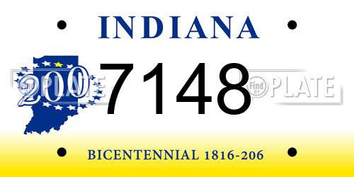 7148 Indiana License Plate