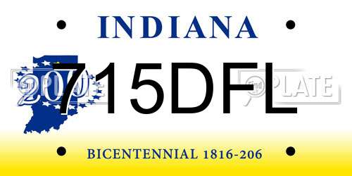 715DFL Indiana License Plate