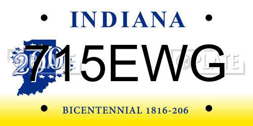 715EWG Indiana License Plate