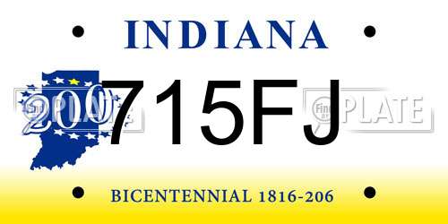 715FJ Indiana License Plate
