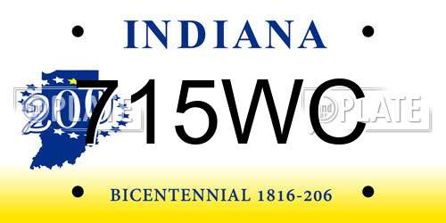 715WC Indiana License Plate
