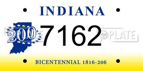 7162 Indiana License Plate