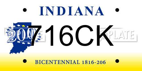 716CK Indiana License Plate