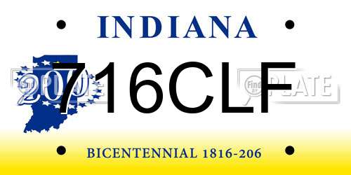 716CLF Indiana License Plate