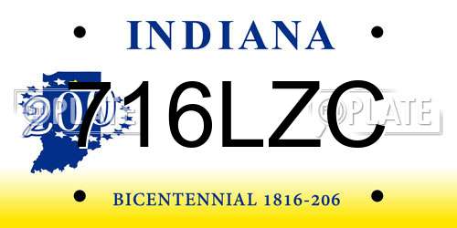 716LZC Indiana License Plate