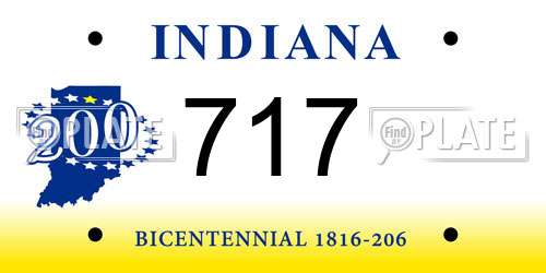 717 Indiana License Plate
