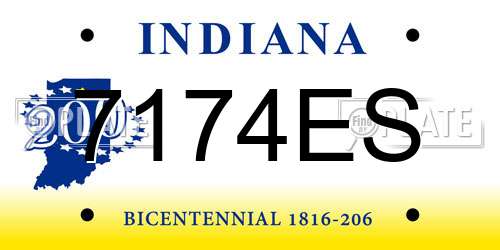 7174ES Indiana License Plate