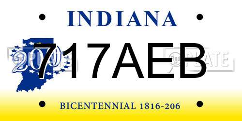 717AEB Indiana License Plate
