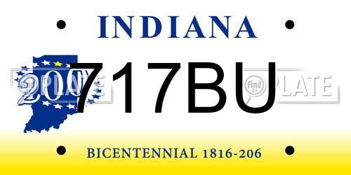 717BU Indiana License Plate