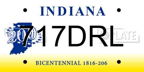 717DRL Indiana License Plate