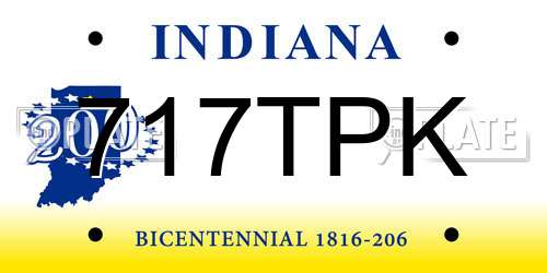 717TPK Indiana License Plate