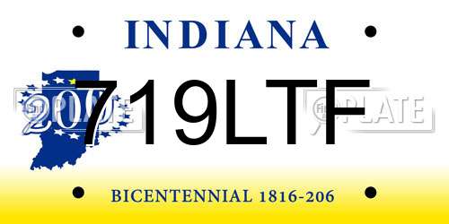 719LTF Indiana License Plate