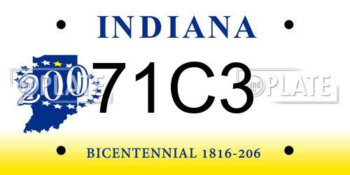 71C3 Indiana License Plate