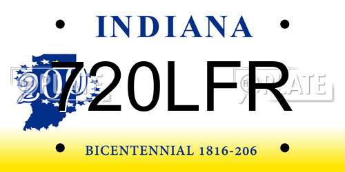 720LFR Indiana License Plate
