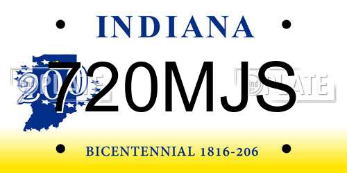 720MJS Indiana License Plate