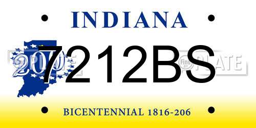 7212BS Indiana License Plate