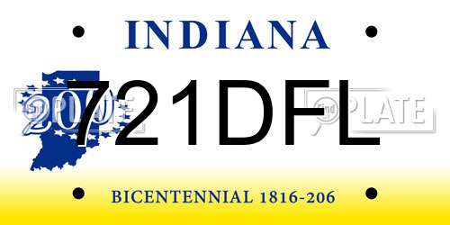 721DFL Indiana License Plate