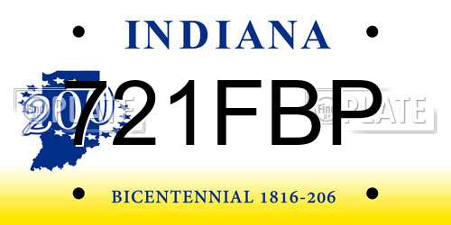 721FBP Indiana License Plate