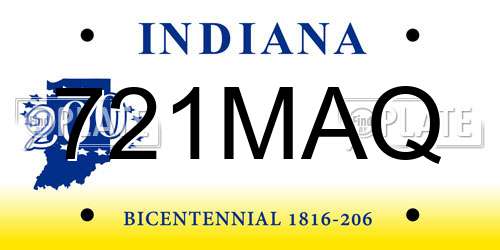721MAQ Indiana License Plate