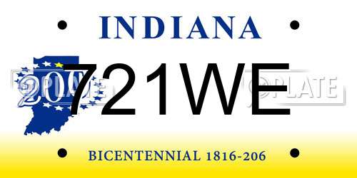 721WE Indiana License Plate