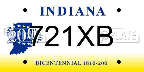721XB Indiana License Plate