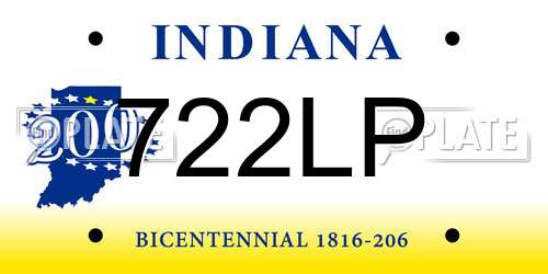 722LP Indiana License Plate