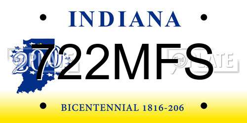722MFS Indiana License Plate
