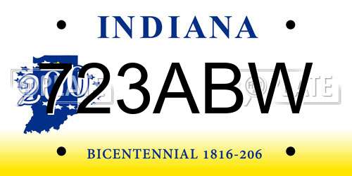 723ABW Indiana License Plate