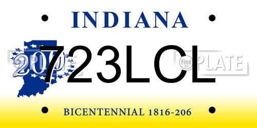 723LCL Indiana License Plate