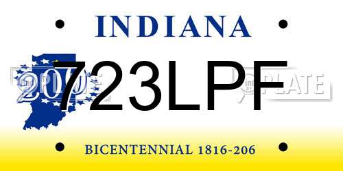 723LPF Indiana License Plate
