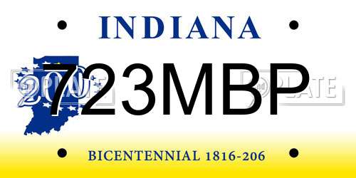 723MBP Indiana License Plate