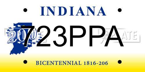 723PPA Indiana License Plate