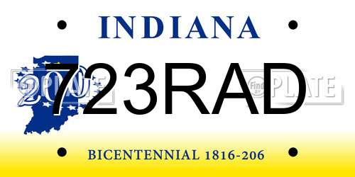 723RAD Indiana License Plate
