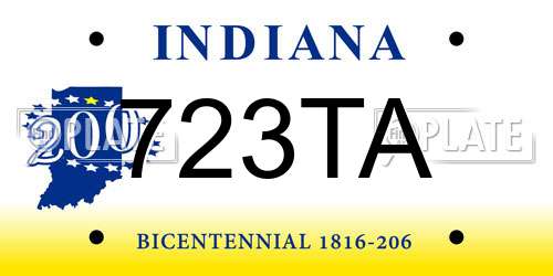 723TA Indiana License Plate
