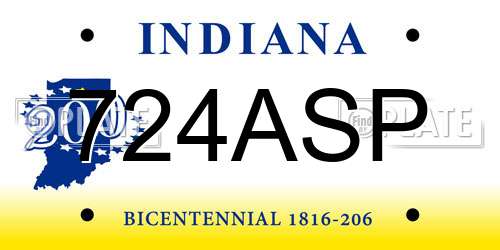 724ASP Indiana License Plate