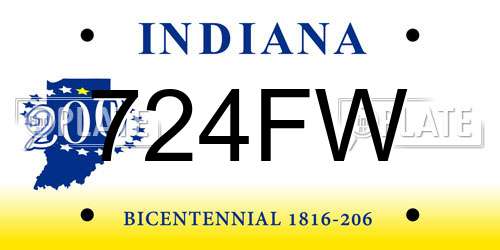 724FW Indiana License Plate