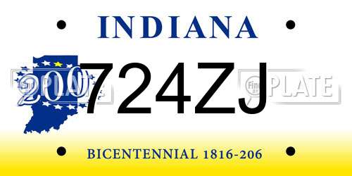 724ZJ Indiana License Plate