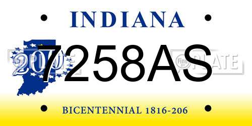 7258AS Indiana License Plate