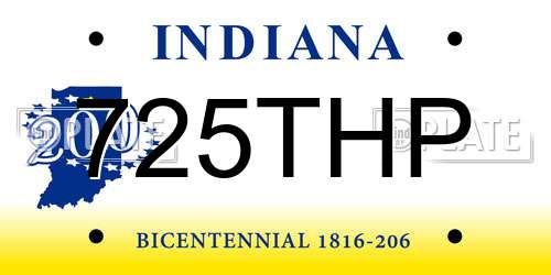 725THP Indiana License Plate