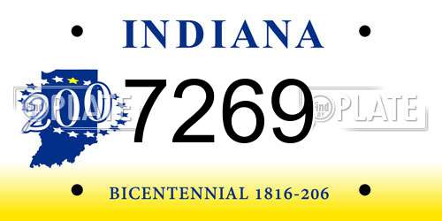 7269 Indiana License Plate