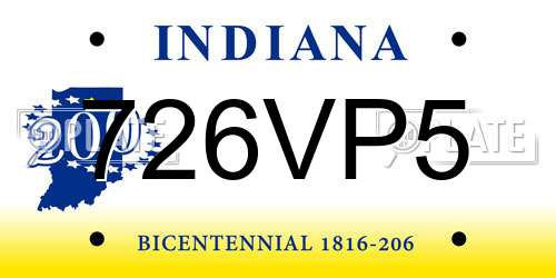 726VP5 Indiana License Plate