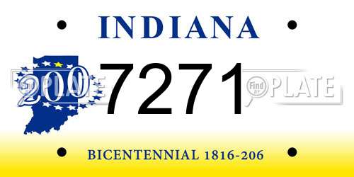 7271 Indiana License Plate