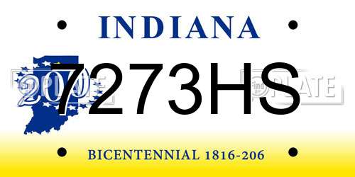 7273HS Indiana License Plate