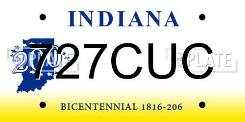727CUC Indiana License Plate