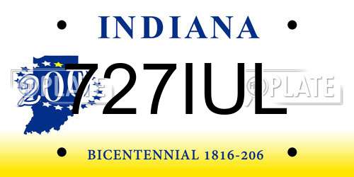 727IUL Indiana License Plate