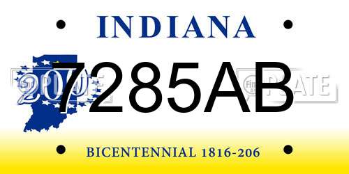 7285AB Indiana License Plate